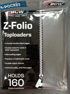 BCW SUPPLIES: Z-FOLIO FOR TOPLOADERS 4-POCKET LX BLACK