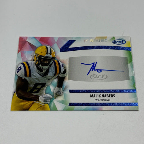 2024 SAGE Aspire Malik Nabers Rookie Auto Autograph Giants Blue Card SP !!!