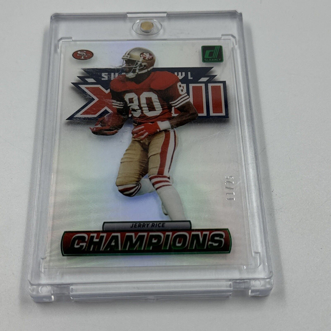 JERRY RICE 2022 Clearly Donruss SSP SUPER BOWL CHAMPIONS GREEN /25