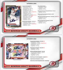 2024 Bowman Draft Baseball Hobby Jumbo Box (release date 12/04/24)