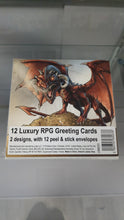 Load image into Gallery viewer, 12 Luxury RPG Greeting Cards 2 designs with 12 peel and stick envelopes