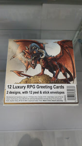 12 Luxury RPG Greeting Cards 2 designs with 12 peel and stick envelopes