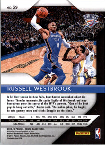2018-19 Panini Prizm Russell Westbrook Oklahoma City Thunder #39