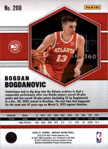 2020-21 Panini Mosaic Bogdan Bogdanovic Atlanta Hawks #200