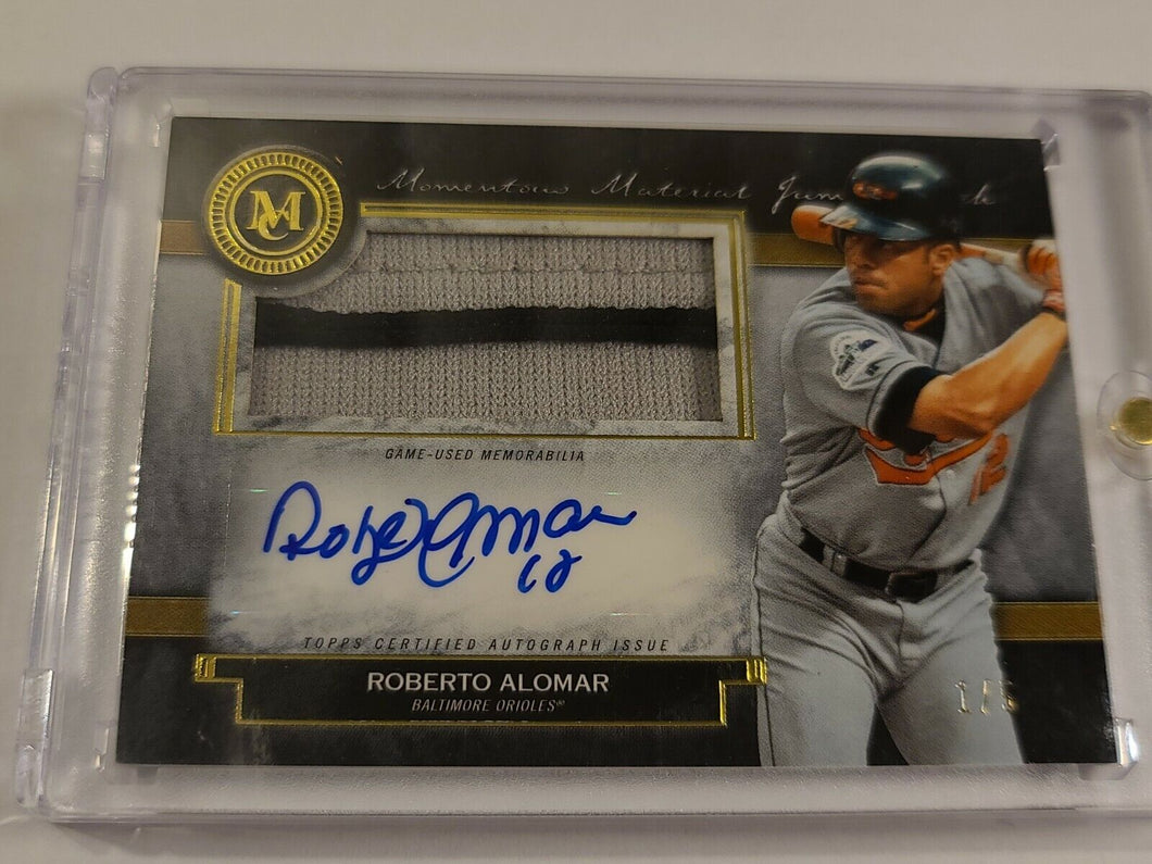 Roberto Alomar 2020 Topps Museum Collection Relic Auto #ed 1/5 Orioles