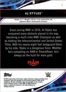 2021 Topps Finest WWE AJ Styles #1