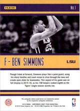 Load image into Gallery viewer, 2016-17 Panini Contenders Draft Picks School Colors Ben Simmons LSU Tigers #1