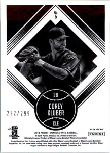 2018 Donruss Optic Aqua Corey Kluber 222/299 Cleveland Indians #5
