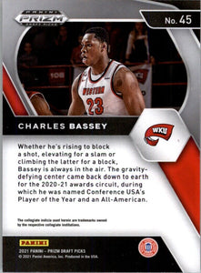 2021-22 Panini Prizm Draft Charles Bassey RC Western Kentucky Hilltoppers #223