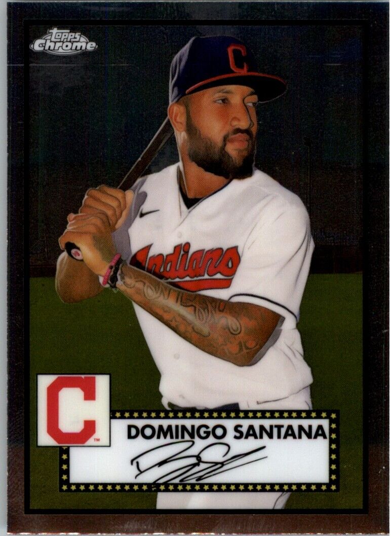 2021 Topps Chrome Platinum Anniversary Domingo Santana Cleveland Indians #590