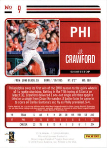 2018 Panini Chronicles Studio J.P. Crawford RC Philadelphia Phillies #9