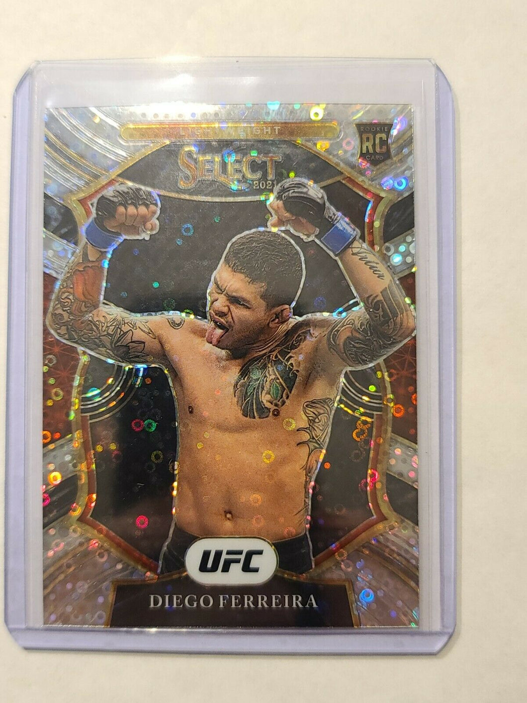 2021 UFC Select Diego Ferreira Concourse Silver Disco Prizm Rookie Card