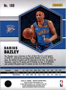 2020-21 Panini Mosaic Darius Bazley Oklahoma City Thunder #188
