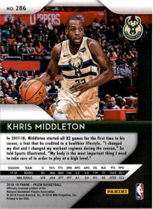 2018-19 Panini Prizm Khris Middleton Milwaukee Bucks #286