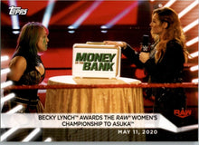 Load image into Gallery viewer, 2021 Topps WWE Women&#39;s Division Becky Lynch Asuka #16