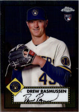 Load image into Gallery viewer, 2021 Topps Chrome Platinum Anniversary Drew Rasmussen RC Milwaukee Brewers #62
