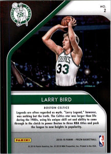 2018-19 Panini Prizm Hall Monitors Larry Bird Boston Celtics #2