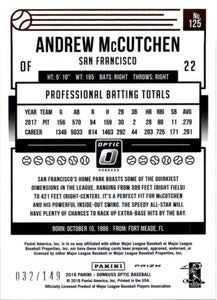 2016 Donruss Optic BLUE Andrew McCutchen /149 Pittsburgh Pirates #22