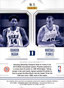 2016-17 Panini Contenders Draft Picks Collegiate Connections Brandon