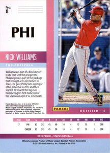 2018 Panini Chronicles Status Nick Williams RC Philadelphia Phillies #8