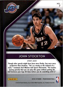 2018-19 Panini Prizm Hall Monitors John Stockton Utah Jazz #7