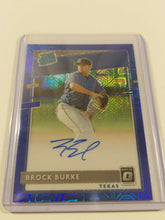 Load image into Gallery viewer, 2020 OPTIC CHOICE PRIZMS BLUE MOJO AUTOGRAPHS /99 RC BROCK BURKE RANGERS