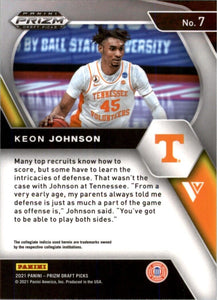 2021-22 Panini Prizm Draft Keon Johnson RC Tennessee Volunteers #7