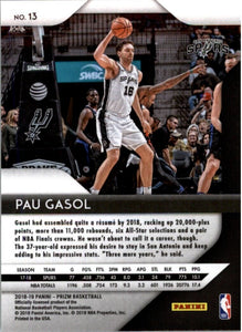 2018-19 Panini Prizm Pau Gasol San Antonio Spurs #13