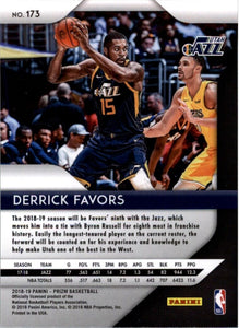 2018-19 Panini Prizm Derrick Favors Utah Jazz #173