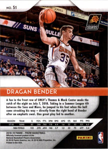 2018-19 Panini Prizm Dragan Bender Phoenix Suns #51
