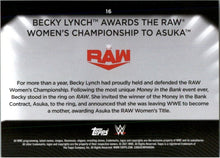 Load image into Gallery viewer, 2021 Topps WWE Women&#39;s Division Becky Lynch Asuka #16