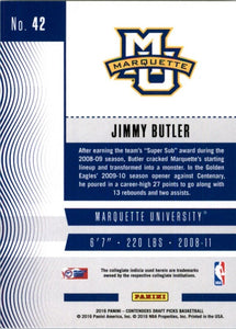 2016-17 Panini Contenders Draft Picks Jimmy Butler Marquette Golden Eagles #42