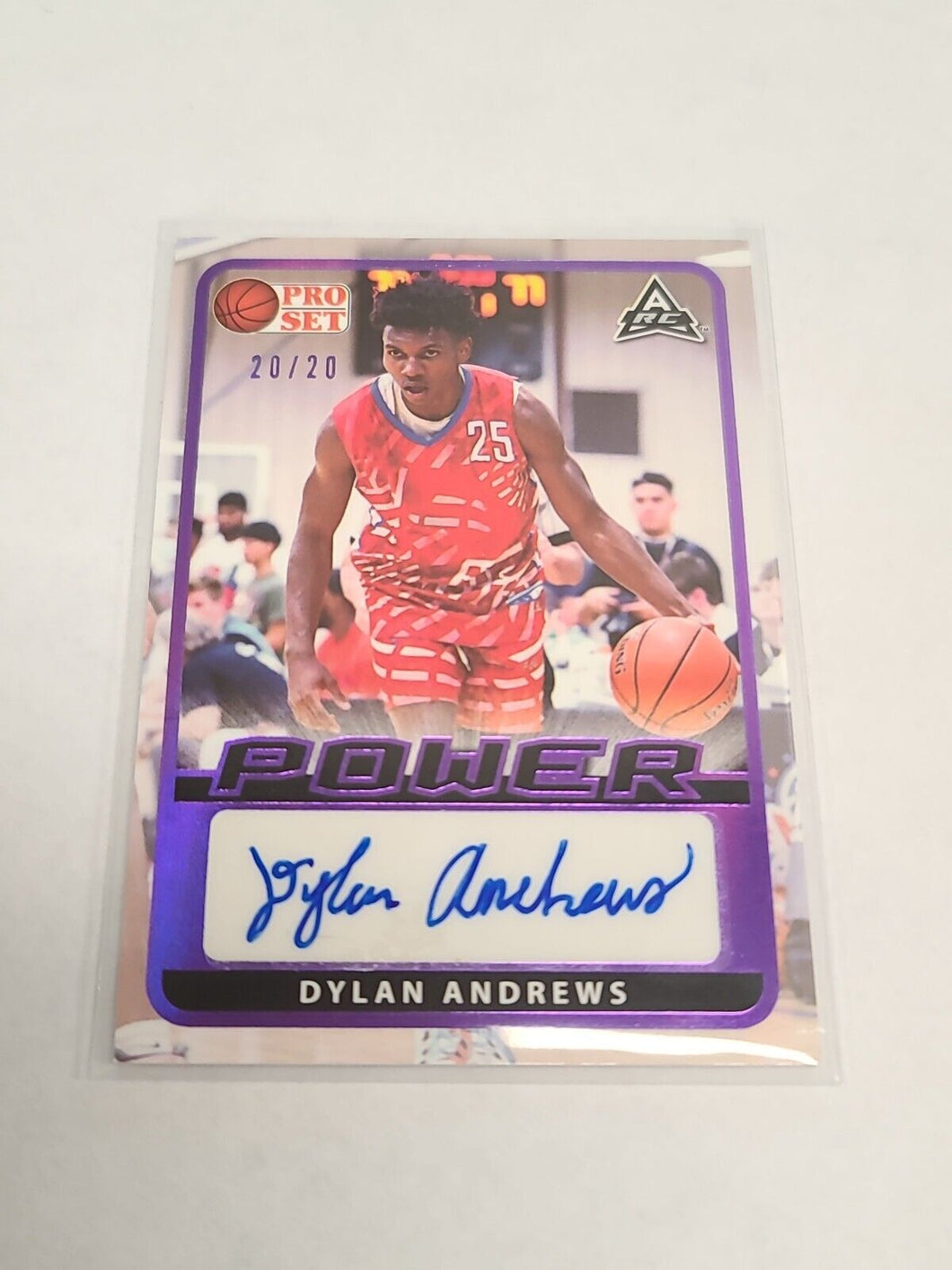 DYLAN ANDREWS 2021-22 LEAF PRO SET PURPLE REFRACTOR AUTO RC #20/20 UCLA