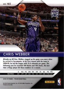 2018-19 Panini Prizm Chris Webber Sacramento Kings #165