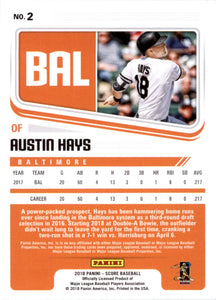 2018 Panini Chronicles Score Austin Hays RC Baltimore Orioles #2